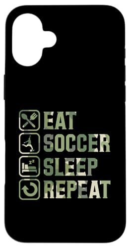 Eat Soccer Sleep Repeat Simple Basic Soccer Hülle für iPhone 16 Plus Eat Soccer Sleep Repeat Simple Basic Soccer Hülle für iPhone 16 Plus von Classic Style Soccer Merch With a Retro Aesthetic