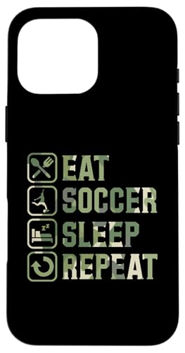Eat Soccer Sleep Repeat Simple Basic Soccer Hülle für iPhone 16 Pro Max Eat Soccer Sleep Repeat Simple Basic Soccer Hülle für iPhone 16 Pro Max von Classic Style Soccer Merch With a Retro Aesthetic