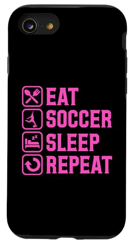 Eat Soccer Sleep Repeat Simple Basic Soccer Hülle für iPhone SE (2020) / 7 / 8 von Classic Style Soccer Merch With a Retro Aesthetic