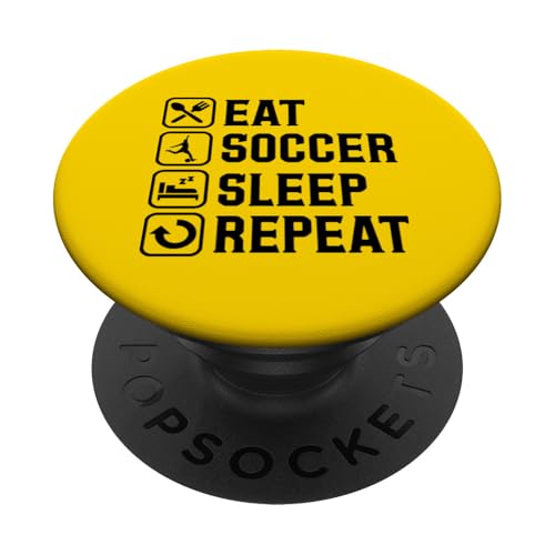 Eat Soccer Sleep Repeat Simple Basic Soccer PopSockets Klebender PopGrip Eat Soccer Sleep Repeat Simple Basic Soccer PopSockets Klebender PopGrip von Classic Style Soccer Merch With a Retro Aesthetic