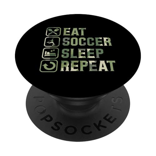 Eat Soccer Sleep Repeat Simple Basic Soccer PopSockets Klebender PopGrip Eat Soccer Sleep Repeat Simple Basic Soccer PopSockets Klebender PopGrip von Classic Style Soccer Merch With a Retro Aesthetic