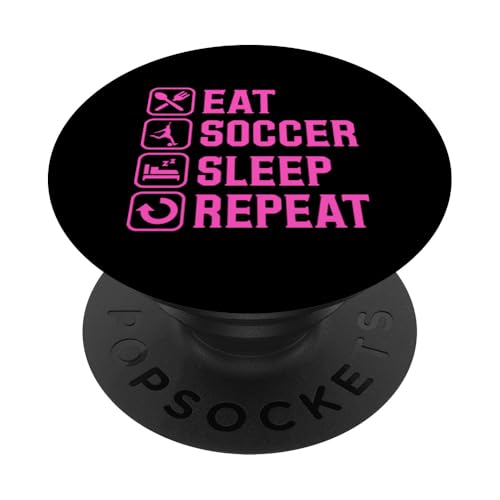 Eat Soccer Sleep Repeat Simple Basic Soccer PopSockets Klebender PopGrip von Classic Style Soccer Merch With a Retro Aesthetic