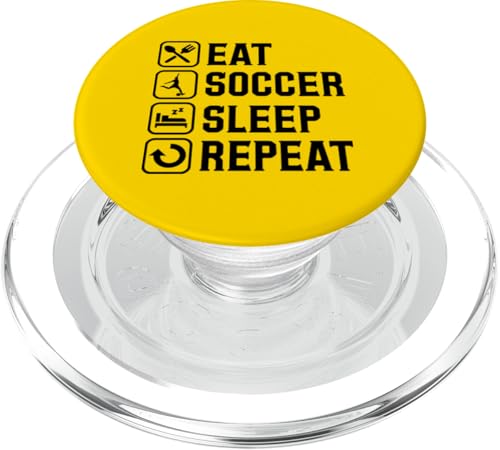 Eat Soccer Sleep Repeat Simple Basic Soccer PopSockets PopGrip für MagSafe Eat Soccer Sleep Repeat Simple Basic Soccer PopSockets PopGrip für MagSafe von Classic Style Soccer Merch With a Retro Aesthetic