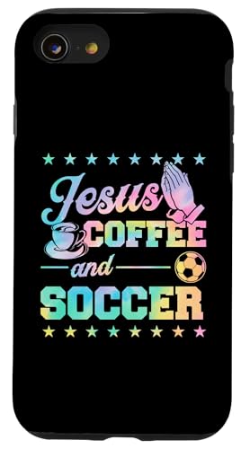 Jesus Kaffee und Fußball Hülle für iPhone SE (2020) / 7 / 8 von Classic Style Soccer Merch With a Retro Aesthetic