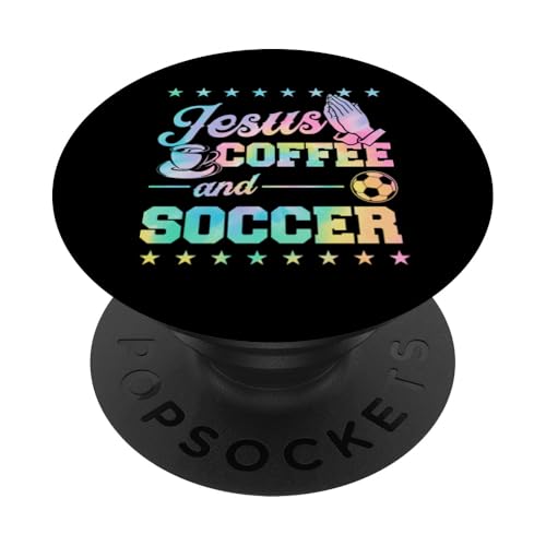 Jesus Kaffee und Fußball PopSockets Klebender PopGrip Jesus Kaffee und Fußball PopSockets Klebender PopGrip von Classic Style Soccer Merch With a Retro Aesthetic