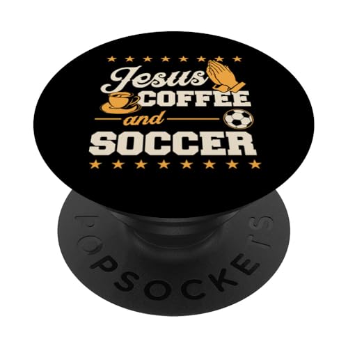 Jesus Kaffee und Fußball PopSockets Klebender PopGrip Jesus Kaffee und Fußball PopSockets Klebender PopGrip von Classic Style Soccer Merch With a Retro Aesthetic