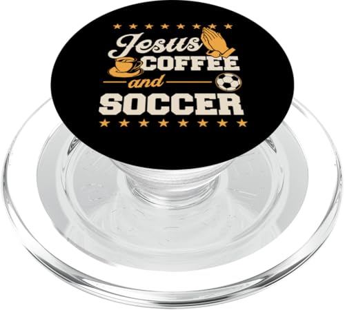 Jesus Kaffee und Fußball PopSockets PopGrip für MagSafe Jesus Kaffee und Fußball PopSockets PopGrip für MagSafe von Classic Style Soccer Merch With a Retro Aesthetic