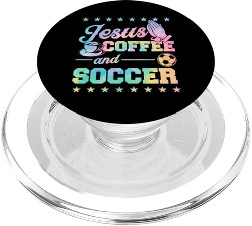 Jesus Kaffee und Fußball PopSockets PopGrip für MagSafe Jesus Kaffee und Fußball PopSockets PopGrip für MagSafe von Classic Style Soccer Merch With a Retro Aesthetic