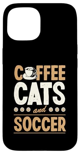 Kaffee Katzen und Fußball Hülle für iPhone 15 Kaffee Katzen und Fußball Hülle für iPhone 15 von Classic Style Soccer Merch With a Retro Aesthetic