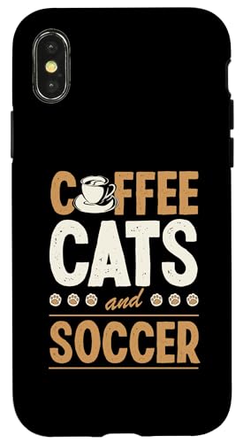 Kaffee Katzen und Fußball Hülle für iPhone X/XS Kaffee Katzen und Fußball Hülle für iPhone X/XS von Classic Style Soccer Merch With a Retro Aesthetic
