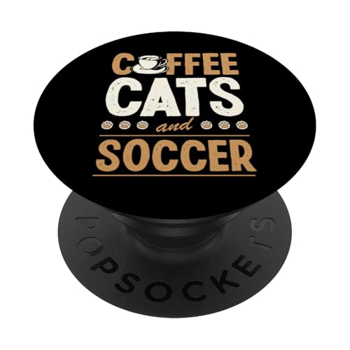 Kaffee Katzen und Fußball PopSockets Klebender PopGrip Kaffee Katzen und Fußball PopSockets Klebender PopGrip von Classic Style Soccer Merch With a Retro Aesthetic