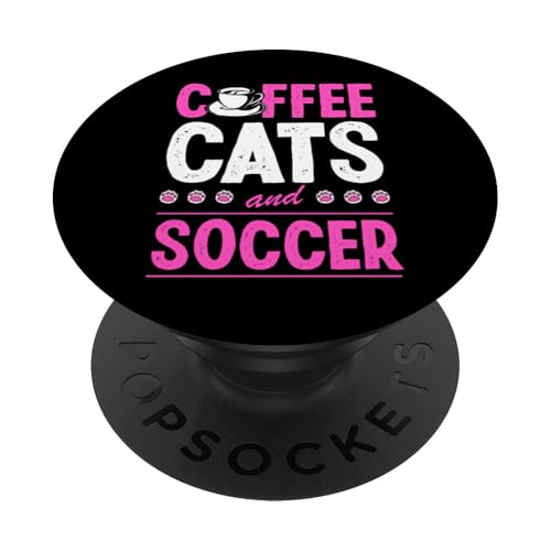 Kaffee Katzen und Fußball PopSockets Klebender PopGrip Kaffee Katzen und Fußball PopSockets Klebender PopGrip von Classic Style Soccer Merch With a Retro Aesthetic