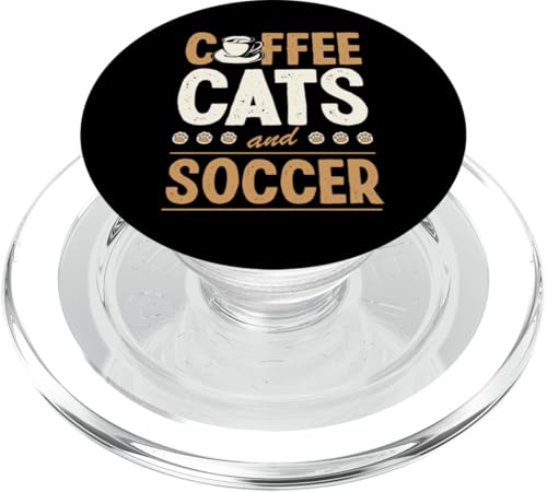Kaffee Katzen und Fußball PopSockets PopGrip für MagSafe Kaffee Katzen und Fußball PopSockets PopGrip für MagSafe von Classic Style Soccer Merch With a Retro Aesthetic