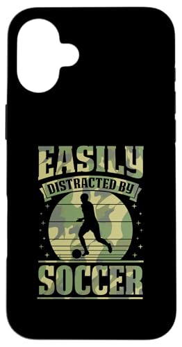 Lässt sich leicht vom Fußball ablenken Hülle für iPhone 16 Plus Lässt sich leicht vom Fußball ablenken Hülle für iPhone 16 Plus von Classic Style Soccer Merch With a Retro Aesthetic