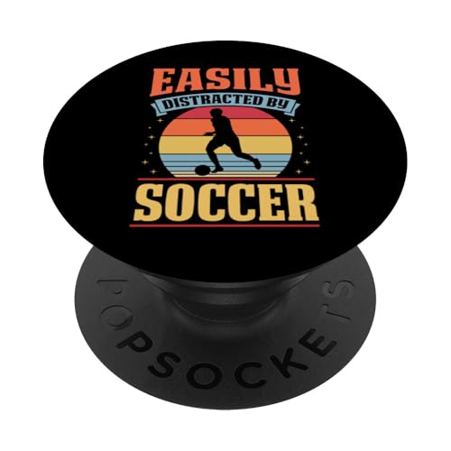 Lässt sich leicht vom Fußball ablenken PopSockets Klebender PopGrip Lässt sich leicht vom Fußball ablenken PopSockets Klebender PopGrip von Classic Style Soccer Merch With a Retro Aesthetic