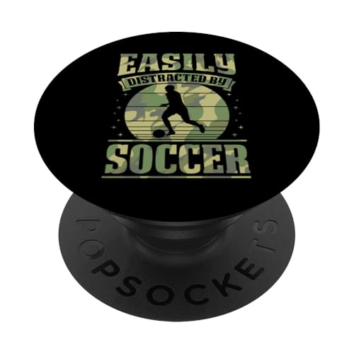 Lässt sich leicht vom Fußball ablenken PopSockets Klebender PopGrip Lässt sich leicht vom Fußball ablenken PopSockets Klebender PopGrip von Classic Style Soccer Merch With a Retro Aesthetic