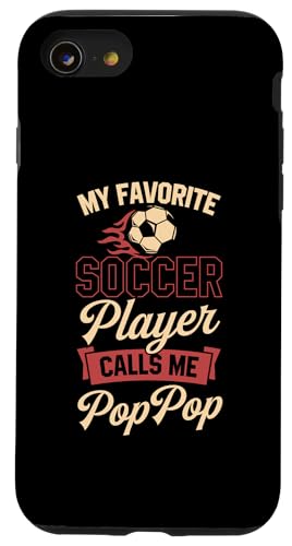 Mein Lieblingsfußballspieler nennt mich Pop Pop Hülle für iPhone SE (2020) / 7 / 8 von Classic Style Soccer Merch With a Retro Aesthetic