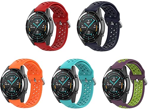 Armband für Herren und Damen, kompatibel mit Withings Steel HR Sport 40 mm/Steel HR 40 mm/ScanWatch 42 mm, verstellbar, aus weichem und robustem Silikon, große Auswahl an Farben, 5-Pack I, 20mm, von Classicase