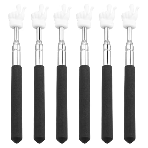 Classicseali 6 x Zeiger für Klassenzimmer, Handzeiger, einziehbar, 2 weiße Finger, multifunktionaler Lehrer-Zeigerstab, Klassenzimmer-Zubehör für Grundschule und Kindergartenlehrer, Schwarz Classicseali 6 x Zeiger für Klassenzimmer, Handzeiger, einziehbar, 2 weiße Finger, multifunktionaler Lehrer-Zeigerstab, Klassenzimmer-Zubehör für Grundschule und Kindergartenlehrer, Schwarz von Classicseali