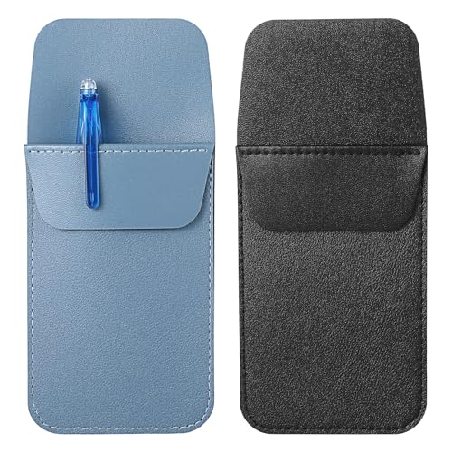 Classicseali Taschenschutz, Stiftehalter, PU-Leder, Taschenschutz für Herrenhemden, Mehrzweck-Stift-Organizer für Laborkittel, Schwarz und Blau, 2 Stück Classicseali Taschenschutz, Stiftehalter, PU-Leder, Taschenschutz für Herrenhemden, Mehrzweck-Stift-Organizer für Laborkittel, Schwarz und Blau, 2 Stück von Classicseali