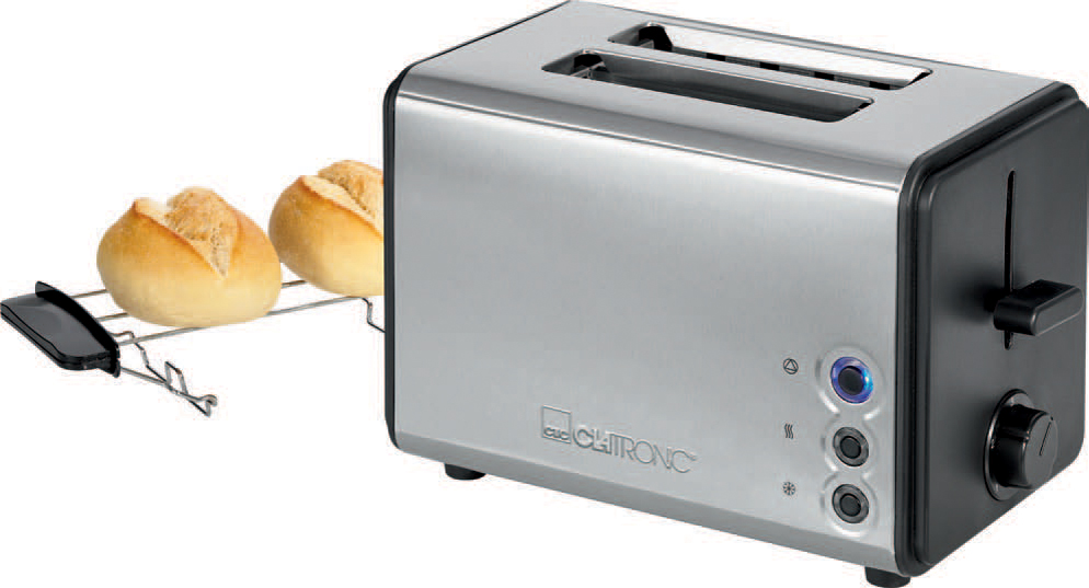 CLATRONIC 2-Scheiben Toaster TA 3620, schwarz / edelstahl von Clatronic