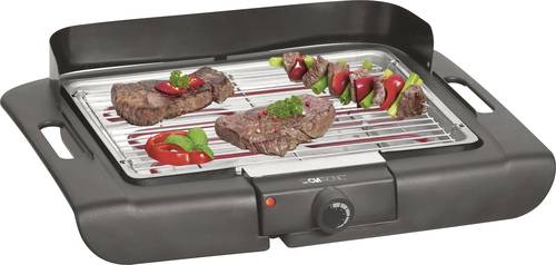 Clatronic BQ3507 Elektro Tischgrill mit Windschutz, mit manueller Temperatureinstellung Schwarz von Clatronic