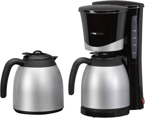 Clatronic KA 3328 Kaffeemaschine Schwarz, Silber Fassungsvermögen Tassen=10 Isolierkanne von Clatronic