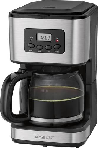 Clatronic KA 3642 Kaffeemaschine Schwarz, Edelstahl Fassungsvermögen Tassen=14 Timerfunktion, Displ von Clatronic