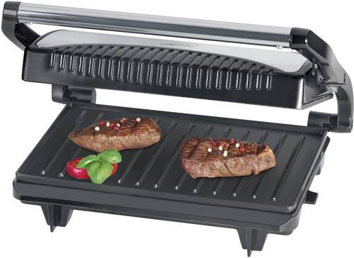 Clatronic MG 3519 Elektro Kontaktgrill Schwarz, Edelstahl von Clatronic