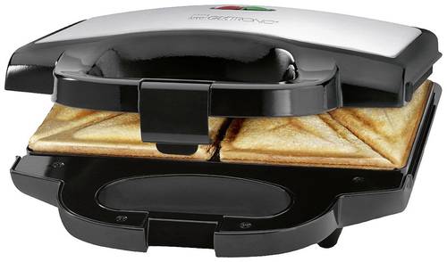 Clatronic ST 3778 Sandwich-Toaster Antihaftbeschichtung Edelstahl, Schwarz von Clatronic