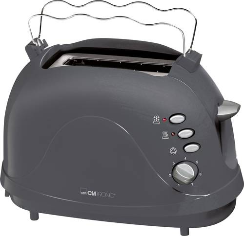 Clatronic TA3565 Toaster mit Brötchenaufsatz Grau von Clatronic