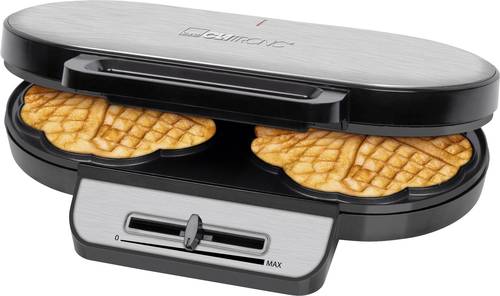 Clatronic WA 3745 Doppel-Waffeleisen Inox, Schwarz von Clatronic