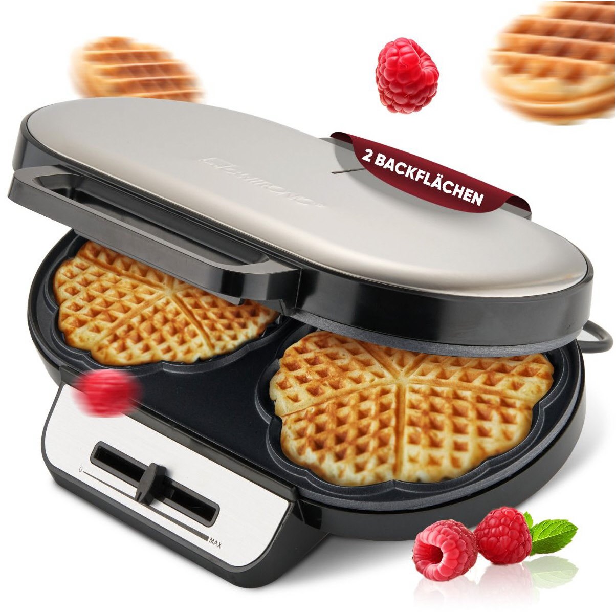 WA 3745 Waffelautomat edelstahl/schwarz WA 3745 Waffelautomat edelstahl/schwarz von Clatronic