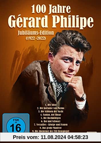 100 Jahre Gérard Philipe - Jubiläums-Edition (1922-2022): u.a. Fanfan, der Husar, Till Ulenspiegel, Die Kartause von Parma, Rot und Schwarz, Der Spieler, Die Hochmütigen von Claude Autant-Lara