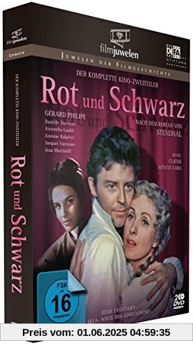 Rot und Schwarz - Der komplette Kino-Zweiteiler mit Gérard Philipe (DDR-Fassung plus BRD-Kinofassung) - Filmjuwelen [3 DVDs] von Claude Autant-Lara