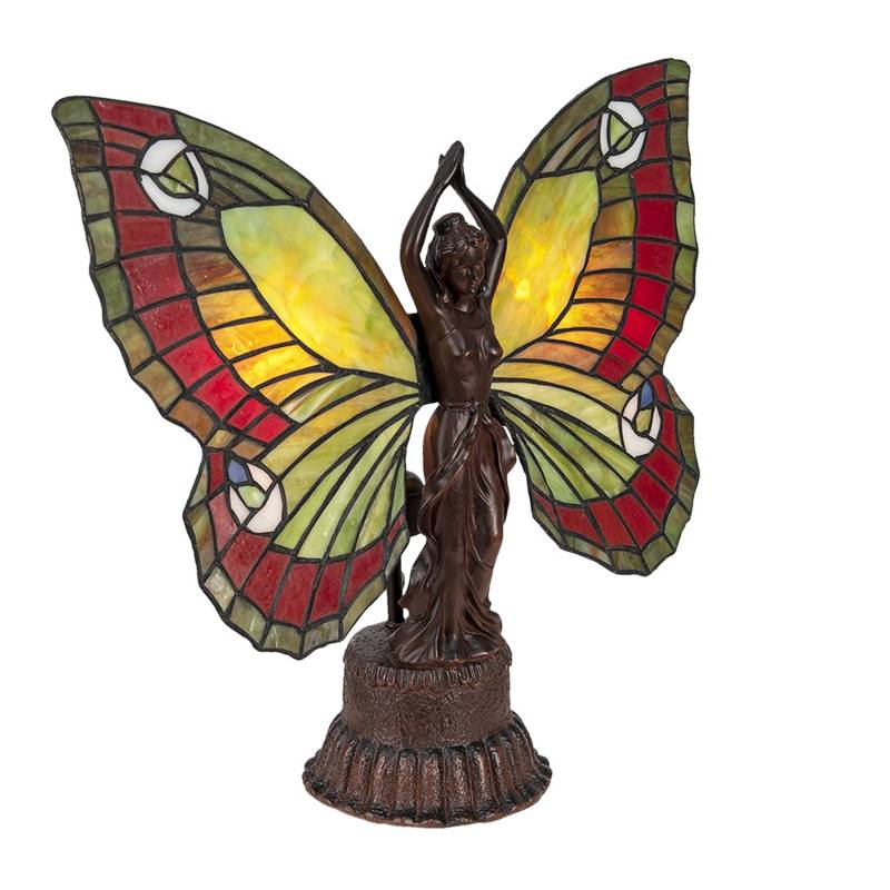 Tischlampe 5LL-6085 Schmetterling im Tiffany-Stil von Clayre&Eef