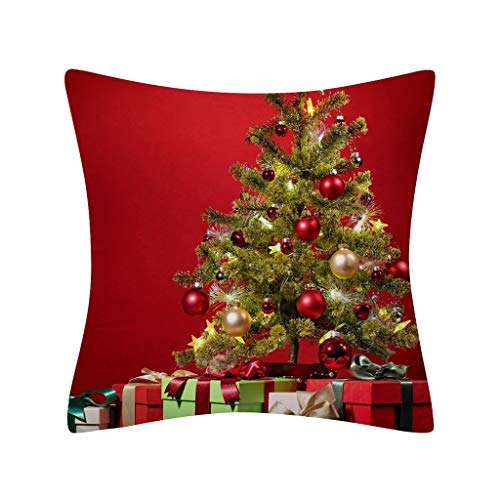 Frohe Weihnachten Kissenbezug Kissenhülle Kissenbezüge Hansee, Dekokissen Cases Eihnachtsbaumglocke Dekokissen Cover Platz Kissenbezug Protektoren für Sofa Wohnkultur 45cmx 45cm（C von Clearance! Hansee