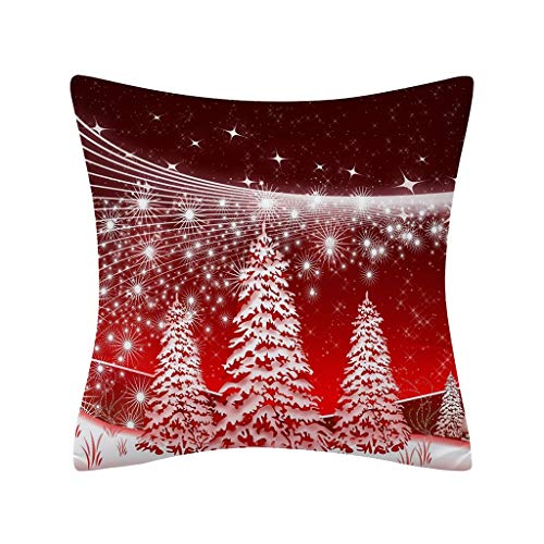 Frohe Weihnachten Kissenbezug Kissenhülle Kissenbezüge Hansee, Dekokissen Cases Eihnachtsbaumglocke Dekokissen Cover Platz Kissenbezug Protektoren für Sofa Wohnkultur 45cmx 45cm（H von Clearance! Hansee