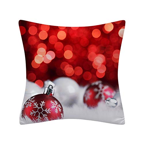 Frohe Weihnachten Kissenbezug Kissenhülle Kissenbezüge Hansee, Dekokissen Cases Eihnachtsbaumglocke Dekokissen Cover Platz Kissenbezug Protektoren für Sofa Wohnkultur 45cmx 45cm（M von Clearance! Hansee