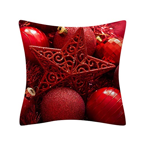 Frohe Weihnachten Kissenbezug Kissenhülle Kissenbezüge Hansee, Dekokissen Cases Eihnachtsbaumglocke Dekokissen Cover Platz Kissenbezug Protektoren für Sofa Wohnkultur 45cmx 45cm（N von Clearance! Hansee