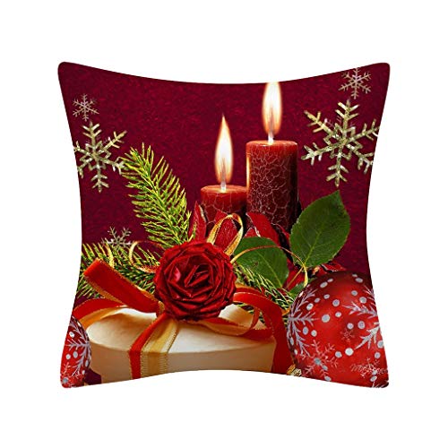 Frohe Weihnachten Kissenbezug Kissenhülle Kissenbezüge Hansee, Dekokissen Cases Eihnachtsbaumglocke Dekokissen Cover Platz Kissenbezug Protektoren für Sofa Wohnkultur 45cmx 45cm（O von Clearance! Hansee