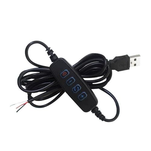 USB LED Dimme DC 5V dimmbarer Schalter 1.5M Kabel Lichtmodulator Lampe Linie Dimmer Controller Tischlampe Stromdraht (schwarz) von Cleiscry