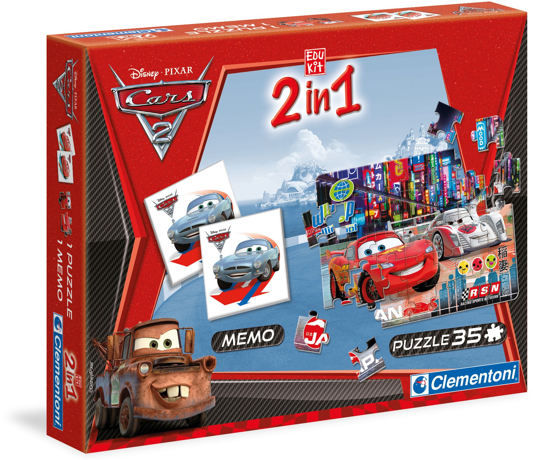 2 in1 Cars 2 (Memo+ Puzzle) von Clementoni