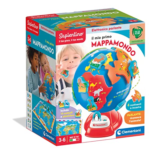 Clementoni - Sapientino-Mein erster interaktiver Globus (italienische Version), Globus für Kinder 3 Jahre - Made in Italy, mehrfarbig, 17730 von Clementoni