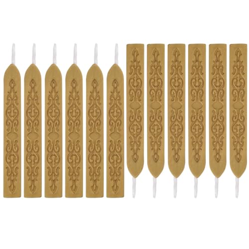 Cleminsta 12 Stück Retro Vintage Wachs Siegel Stempel, Stempelwachs Siegelwachsstäbe, Feuerlack Stempelwachs, Brandlack Stempelwachs, Siegelwachs Set, Wachssiegel Stempel für Briefen (Bronze) von Cleminsta
