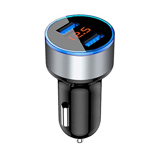 Autoladegerät, Autoladegerät Dual USB 3.1A Adapter LED Voltmeter Display Kompatibel Mit Samsung Silber Einheitsgröße Autoladegerät, Autoladegerät Dual USB 3.1A Adapter LED Voltmeter Display Kompatibel Mit Samsung Silber Einheitsgröße von Clenp