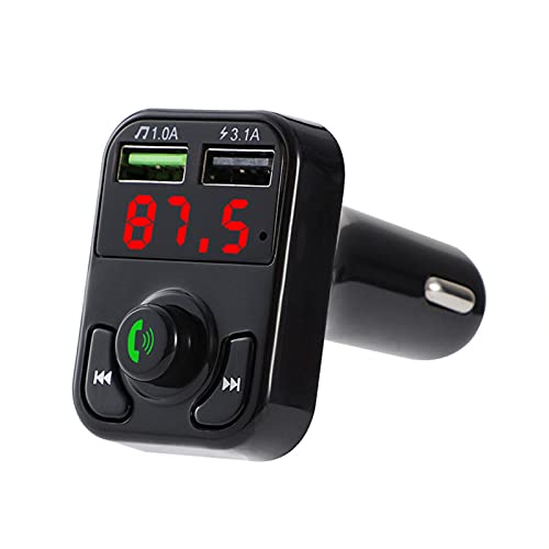 FM Transmitte-r, FM Transmitte-r Freisprecheinrichtung Dual USB Schnellladefunktion Bluetooth 5.0 LED Display Auto MP3-Player Für Automobile Schwarz von Clenp