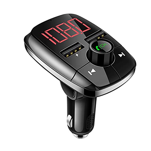 FM Transmitte-r, T50 FM Transmitte-r Schnelllade-Digitalanzeige Eingebautes MIC Auto Bluetooth FM MP3-Player Für Automobile Automobil Schwarz von Clenp