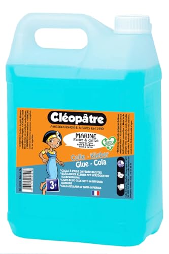 Cléopâtre Papierkleber 5 Kg, Nachfüllpack, lösungsmittelfrei, Trocknet Langsam, Klebt Nicht an den Fingern, Marineblau von Cléopâtre