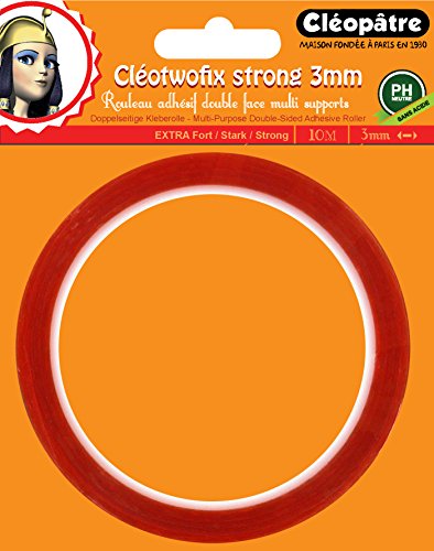 Cleopatre cléotwofix Strong – Rolle von Aufkleber Extra Stark mit zwei Seiten, 3 mm x 10 Meter) von Cléopâtre
